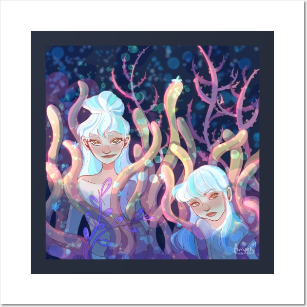 Mermaids in the coral Wall Art by AnyelyRodriguez